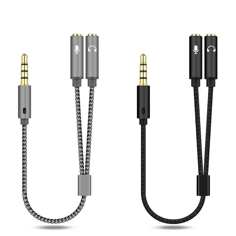 Earphone Splitter Jack - 1 adet 3.5mm ses dağıtıcı kablosu