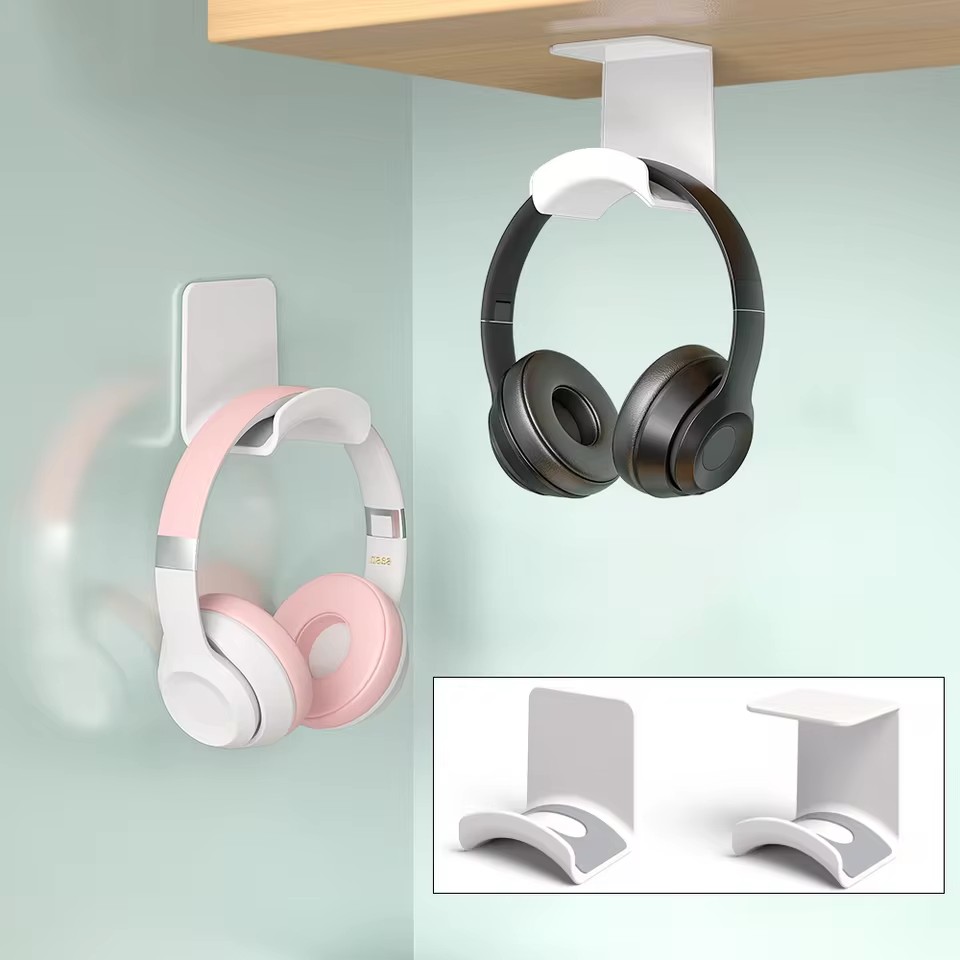 Headphone Stand Desk - Evrensel kulaklık standı yapışkanlı plastik duvara