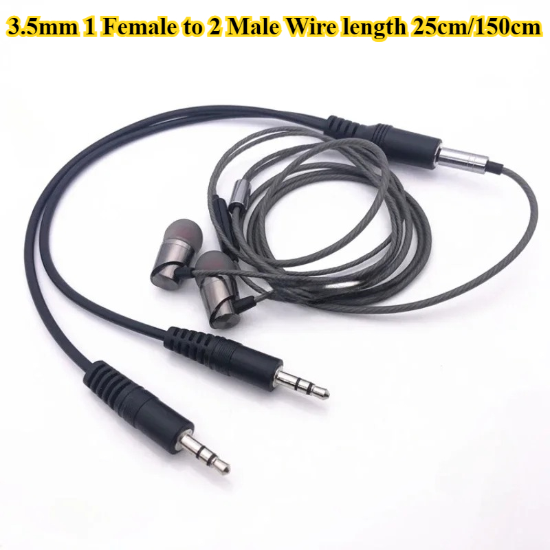 Earphone Splitter Jack - 2/5 adet/grup 3.5mm 1 ila 2