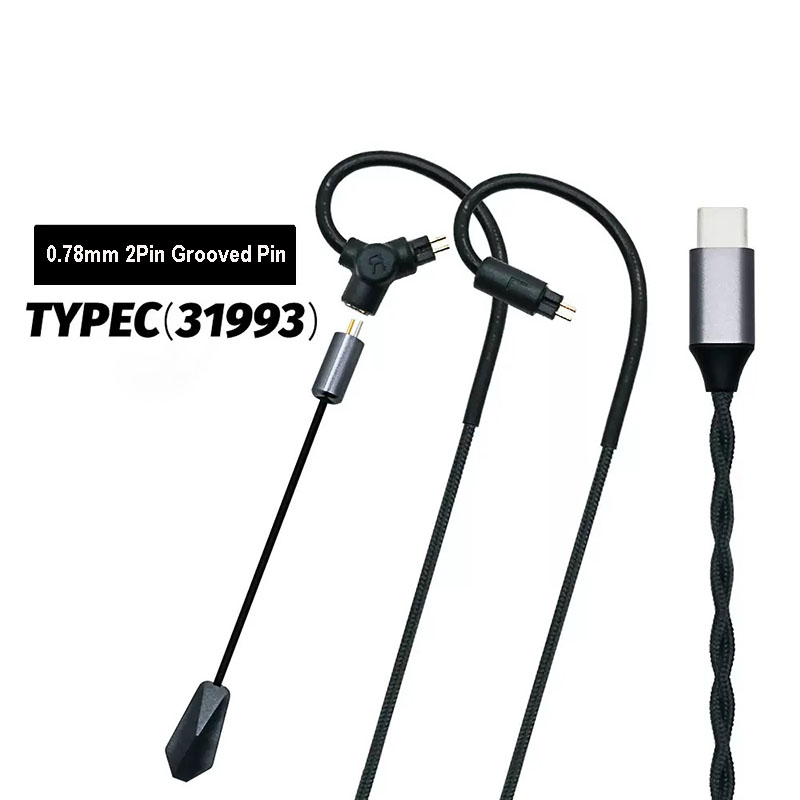 Usb C Earphone - 0.78 QDC MMCX Oyun Kulaklık Kablosu