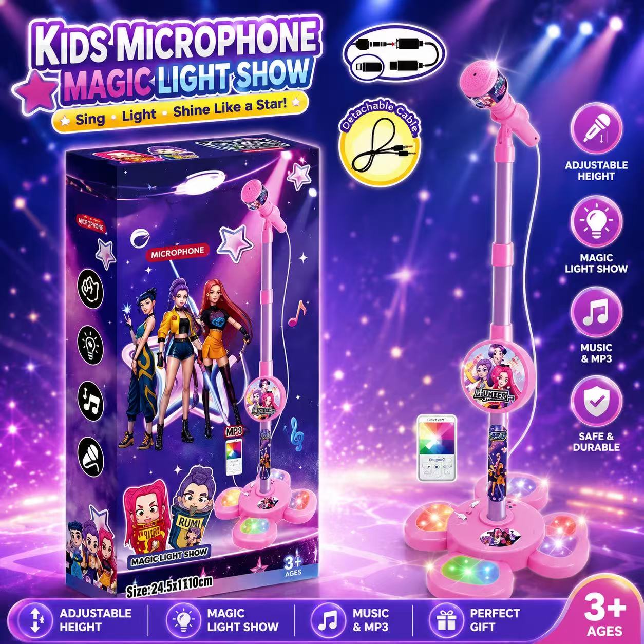 Shure Mic Sm58 - Standlı Karaoke Mikrofonu, Ev Partileri ve